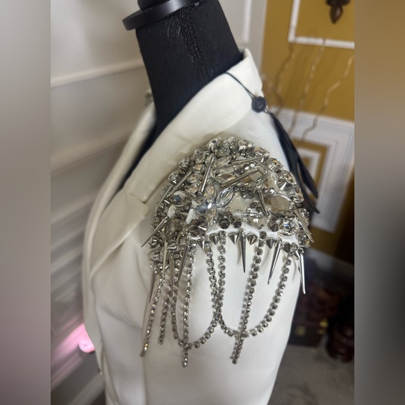 The Philipp Plein Crystal-Embellished Double-Breasted Blazer MSRP$4465 - Picture 6 of 17